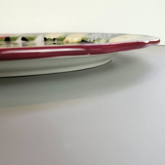 Stunning Lesal Studio Hand-Painted Floral Serving Platter - Picture 5 of 7